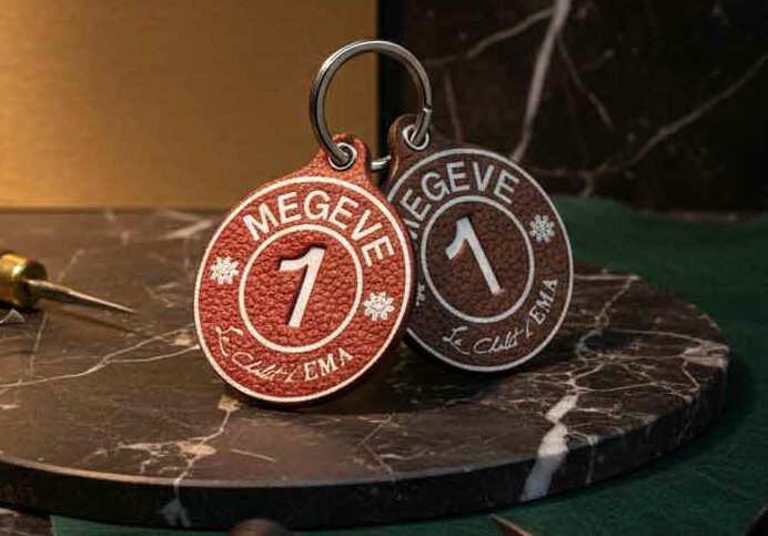 Porte clés en cuir pleine fleur NDT-GVF