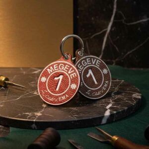 Porte clés en cuir pleine fleur NDT-GVF