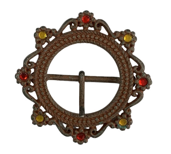 Boucle ronde style ancien fausses pierres strass