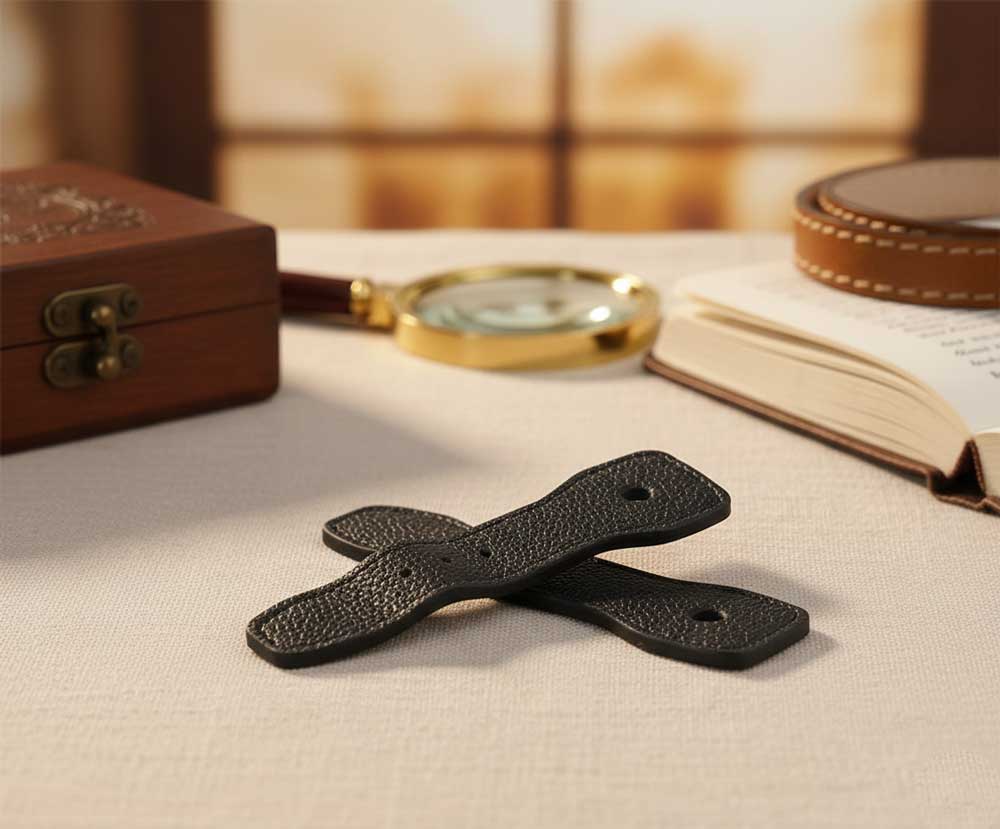 Patte de cuir - pièce en cuir pour sac besace Pêche