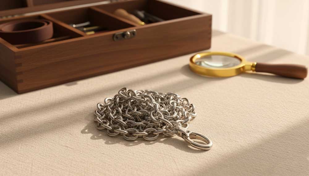 Bandoulière en métal pour pochettes ou petit sacs